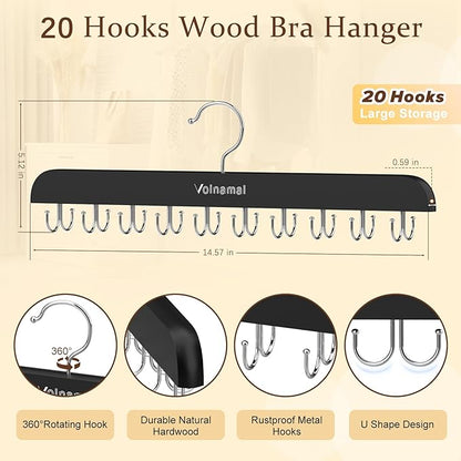 2 Pack Legging Organizer& Bra Hanger, 2 in 1 Space Saving Hanger Max 30 Leggings & Bras Capacity for Closet Organizers and Storage, Metal Yoga Pant Hangers& Foldable Wood Tank Top Organizer
