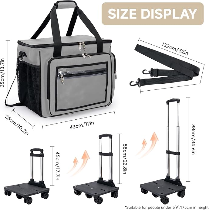 2025 Rolling Teacher Tote Bag with 15.6" Laptop Compartment
