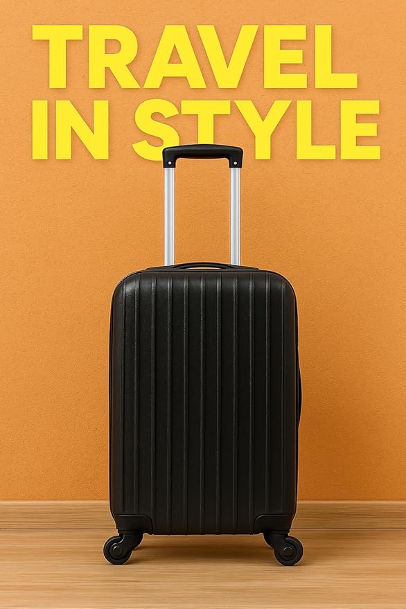 Karriage-Mate 20″ Hardside Carry-On Luggage – Lightweight & Durable Travel Suitcase with 360° Spinner Wheels, Telescopic Handle, Built in TSA Lock – Fits Cabin Size Overhead Bins (Black)