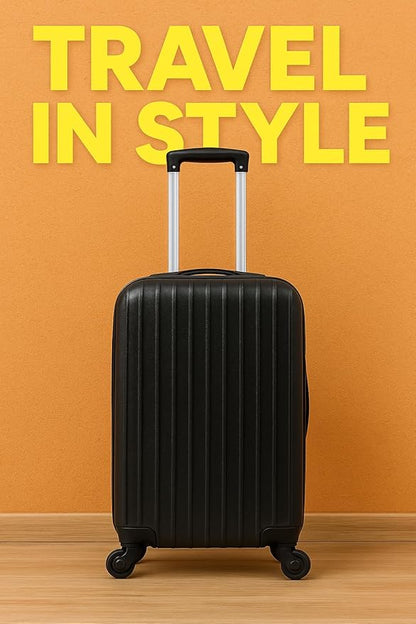 Karriage-Mate 20″ Hardside Carry-On Luggage – Lightweight & Durable Travel Suitcase with 360° Spinner Wheels, Telescopic Handle, Built in TSA Lock – Fits Cabin Size Overhead Bins (Black)