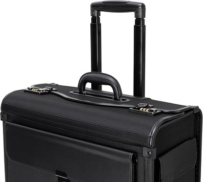 Alpine Swiss Wheeled Briefcase | Rolling Briefcase Locking Telescopic Handle 4 Replaceable Wheels | Pilot Lawyer Litigator Attache Case | 17” Laptop Compartment | Dual Combo Locks | Organizer Pockets