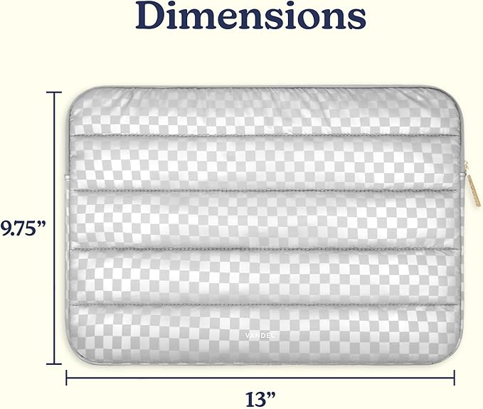 Vandel Puffy Laptop Sleeve Case, 13-14 inch Laptop Sleeve Bag Case 13.3 Inch, Compatible with MacBook Air/Pro 13 / Pro 14, iPad Pro 12.9, HP Dell ASUS, Cute Checker Mac Book Computer Bag Cover