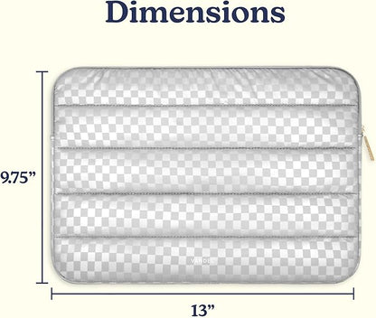 Vandel Puffy Laptop Sleeve Case, 13-14 inch Laptop Sleeve Bag Case 13.3 Inch, Compatible with MacBook Air/Pro 13 / Pro 14, iPad Pro 12.9, HP Dell ASUS, Cute Checker Mac Book Computer Bag Cover