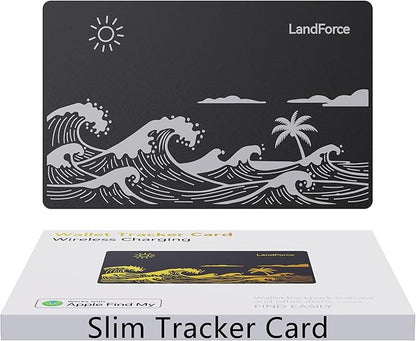 Air Tag Wallet Tracker Card 0.07in IP68 Waterproof Bluetooth Tracker Smart Wallets Finder, Passport, Work with Apple Find My, Wireless Charging, Card Locator[Apple MFi Certified] iOS Only
