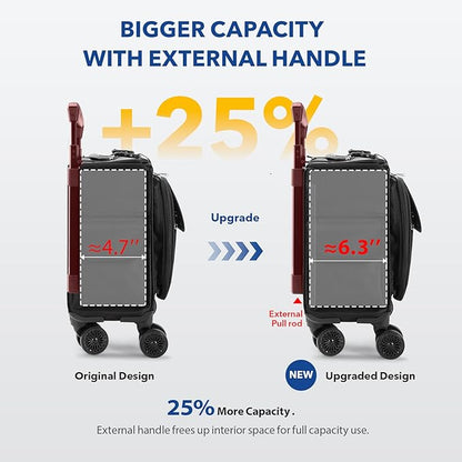 Rolling Laptop Bag 15.6 Inch Water Resistant Rolling Laptop Briefcase on Wheels Computer Bag Laptop Case for Work Travel Business Men Women, Black,New