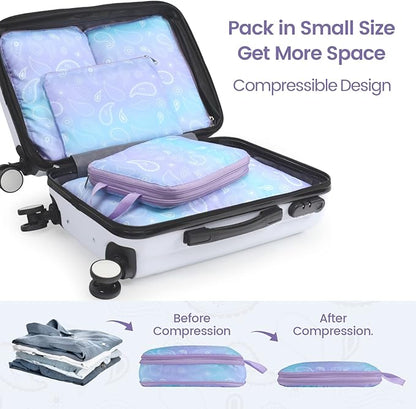Cambond Compression Packing Cubes for Travel Women - Expandable Travel Bags Luggage Organizers Travel Essentials Compression Cubes for Travel Carry on Suitcases Organizer
