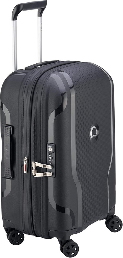 DELSEY PARIS Clavel Hardside Expandable Luggage with Spinner Wheels, Black, Carry-On 19 Inch