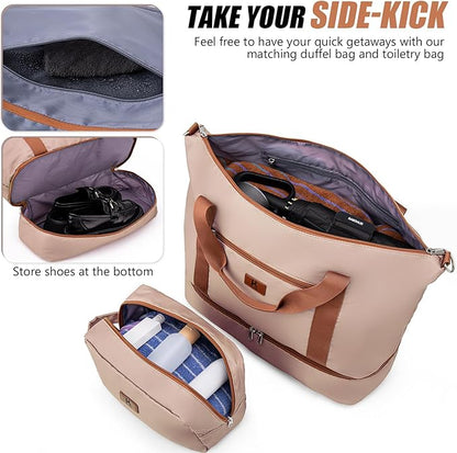 KUNEL Expandable 5 Piece Luggage Sets with Detachable Spinner Wheels and TSA Lock, Unisex Hardside ABS Suitcase Set, Hardshell Lightweight Waterproof Travel Hard Case Suitcases with Wheels, RoseGold