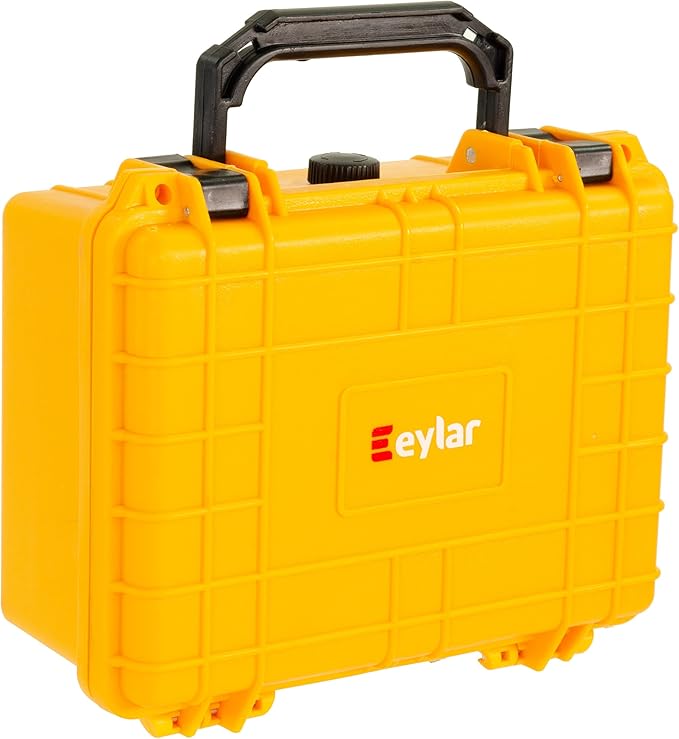Eylar Protective Camera Hard Case Water & Shock Proof w/Foam, TSA Standards 9.12 inch 7.56 inch 4.37 inch (Yellow)