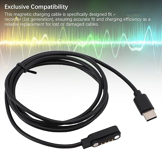 Zunate 2pcs USB C Charging Cable for Note AI Voice Recorder, Portable Magnetic Charging Replacement, 3.28ft Fast Charge Cable for Voice Recorder Charger