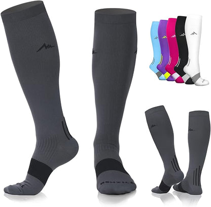 NEWZILL Medical Compression Socks for Women & Men, 20-30 mmHg Knee-High Support for Circulation, All-Day Comfort for Work Travel Running Cycling and Fitness