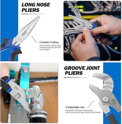 Prostormer 229-Piece Tool Set, General Household Hand Tool Kit with Portable Tool Box, All Purpose Home Tool Kit Includes Essential Tools for Daily Use