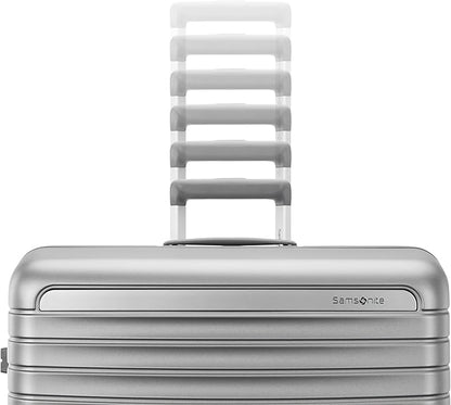 Framelock Max 29” Large Checked Hardshell Zipperless Luggage - Highly Secure Integrated Eazylock™ Mechanism - RightHeight™ Adjustable Handle - 360° Spinner Wheels - Airline Approved - Glacial Silver