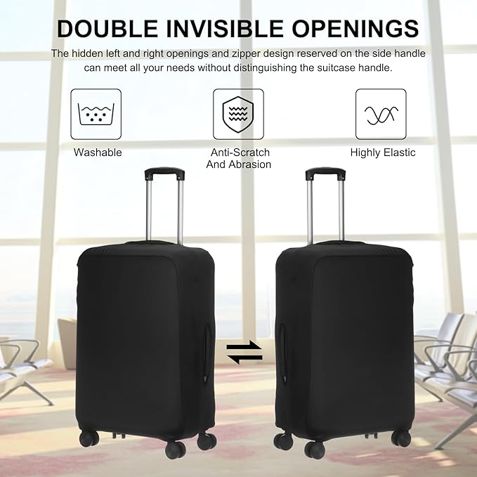 uxcell Travel Luggage Cover, Washable Suitcase Covers for Luggage Anti-scratch Suitcase Protector Elastic Baggage Protective, Fits 18-21 Inch Suit Case, Black