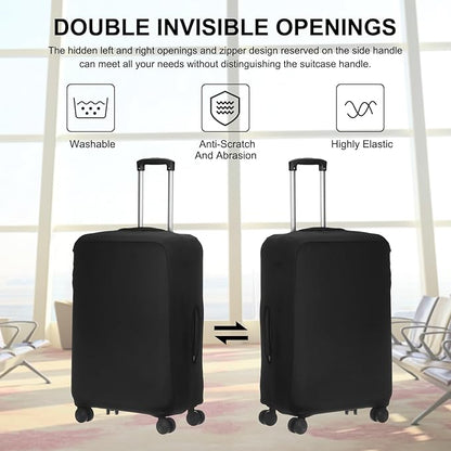uxcell Travel Luggage Cover, Washable Suitcase Covers for Luggage Anti-scratch Suitcase Protector Elastic Baggage Protective, Fits 22-25 Inch Suit Case, Black