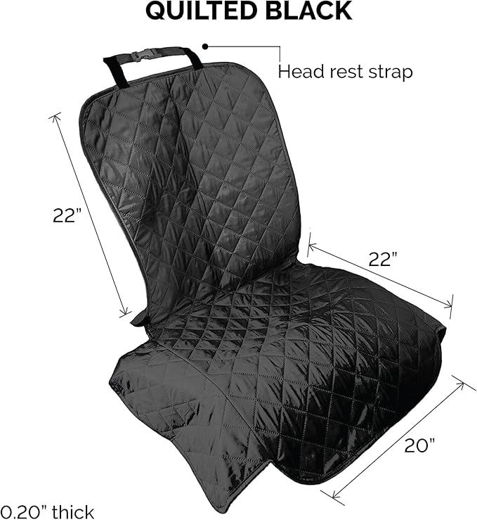 Furhaven Universal Water-Resistant Quilted Single Car Seat Protector - Black, One Size