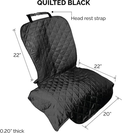 Furhaven Universal Water-Resistant Quilted Single Car Seat Protector - Black, One Size