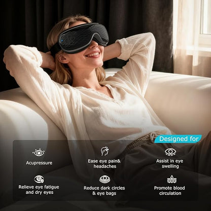 ALLJOY Eye Massager with Heat and Cooling, Lightweight Eye Massager with Removable Gel Mask, Christmas Gifts for Women,White Elephant Gifts for Adults Eye Care Devices for Migraine, Reduce Dry Eyes