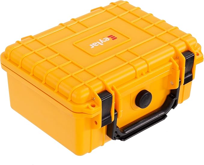 Eylar Protective Camera Hard Case Water & Shock Proof w/Foam, TSA Standards 9.12 inch 7.56 inch 4.37 inch (Yellow)