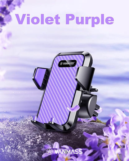 VANMASS 【85+LBS Strongest Suction & Military-Grade】2025 Ultimate Car Phone Mount【Patent Safety Certs】Cell Phone Holder Truck Stand Dashboard Windshield Vent for iPhone 16 15 Pro Max 14 Samsung, Purple