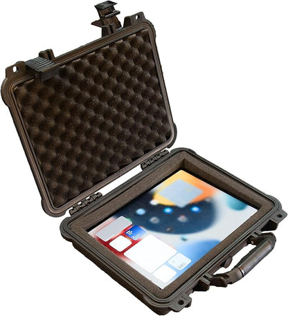 MEIJIA All Weather Waterproof Hard Camera Case,Hard Case,With Customized Fit Foam Included, Elegant Black,Fit for Drones,camera,lens (13.39"x11.61"x3.93")
