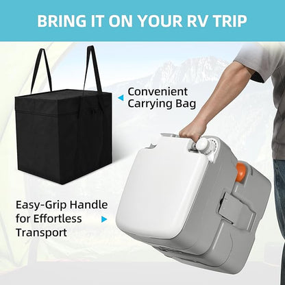 YITAMOTOR 5.8 Gal Portable Toilet for Adults, Camping Porta Potty with Hand Sprayer, Level Indicator, Carry Bag, Rotating Spout Leak-Proof for RV, Boat, Trip, Hospital, Home Indoor Outdoor