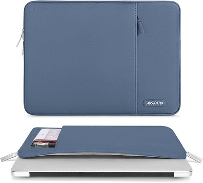 MOSISO Laptop Case 14 inch, 14 inch Laptop Sleeve Compatible with HP Lenovo Dell ASUS Acer, HP Stream, Dell Latitude, Lenovo IdeaPad, Polyester Vertical Computer Sleeve Bag with Pocket, Steel Blue