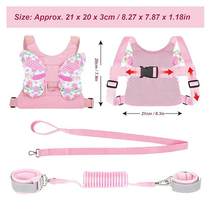Toddler Harness Leashes, Retractable Wrist Link with Lightweight Backpack for Kids, Kids Anti Lost Harness Strap Double Protection Child Safety Strap for Outings Travel