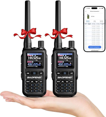 BAOFENG UV-5R Mini Dual Band Handheld Ham Radio, Wireless APP Programming, Dual PTT, USB-C Charging, 999CH, NOAA FM Aviation Reception, Pocket Walkie Talkie for Outdoor, Emergency, Backup [2Packs]
