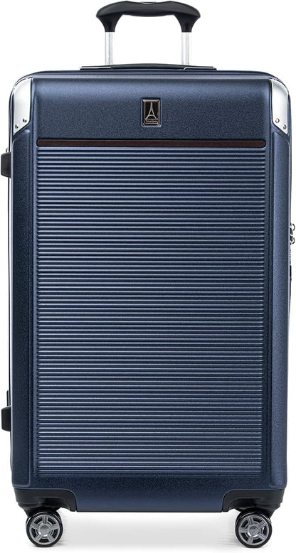 Travelpro Platinum Elite Hardside Expandable Checked Luggage, 8 Wheel Spinner, TSA Lock, Hard Shell Polycarbonate Suitcase, True Navy Blue, Checked Large 28-Inch