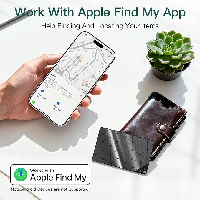 Smart Tracker [Apple MFi Certified] with Apple Find My, Bluetooth Wallet Finder, Smart Tag GPS Locator Tracking Device, 5-10 Staying Power, Item Finder for Keys, Wallet, Luggage, Pet, Bag