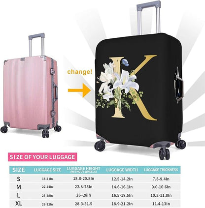 Decorative K Suitcase Protectors Elastic Washable Luggage Covers With Concealed Zippers For 18-32 Inch Luggage (Size Xl: Fits 29-32 Inch)
