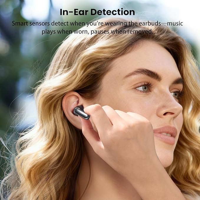 TOZO NC20 Active Noise Cancelling Wireless Earbuds, LDAC Hi-Res Sound Bluetooth Headphones, 6 Mics AI Call Ear Buds 80H Playtime, Dual Pairing, 32 EQ via App, IPX8 Waterproof, Wireless Charging Case