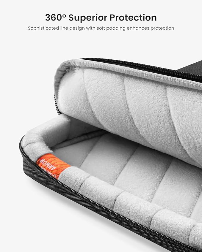 tomtoc 360 Protective Laptop Case for 13-inch New 2025 MacBook Air M4/A3240, M3/A3113, M2/A2681, M1/A2337, 13 in MacBook Pro M2/M1, 13-in Surface Pro 11th AI PC, Water-Resistant Carrying Bag
