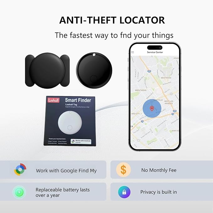 GPS Tracker for Vehicles,Magnetic Waterproof Car Tracker,No Monthly fees, Mini Portable GPS Tracker for Cars, Trucks, Motorcycle, Anti-Theft（Android Only）
