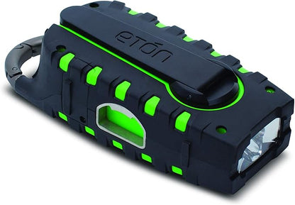 Eton - Scorpion II Rugged Multipowered Portable Emergency Weather Radio & Flashlight Green, Hand Crank, LED Flashlight, Smartphone Charger, Solar Power, 800 MAH Battery, Commitment to Preparedness