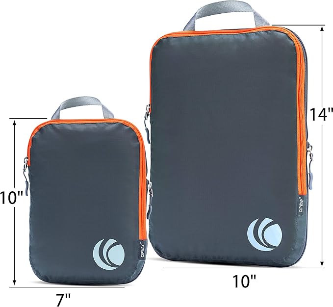 Cipway Compression Packing Cubes Set, Ultralight Expandable Travel Packing Organizers for Carry on Luggage (Grey 6pcs)
