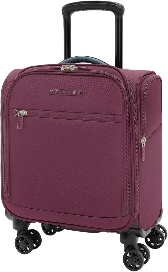 Verage Underseat Carry On Luggage with Wheels & USB Port,14 inch Wheeled Spinner Carry-on Luggages Bags for Airlines, Lightweight Overnight Suitcase for Men Women (14-Inch Compact Underseat Pro)