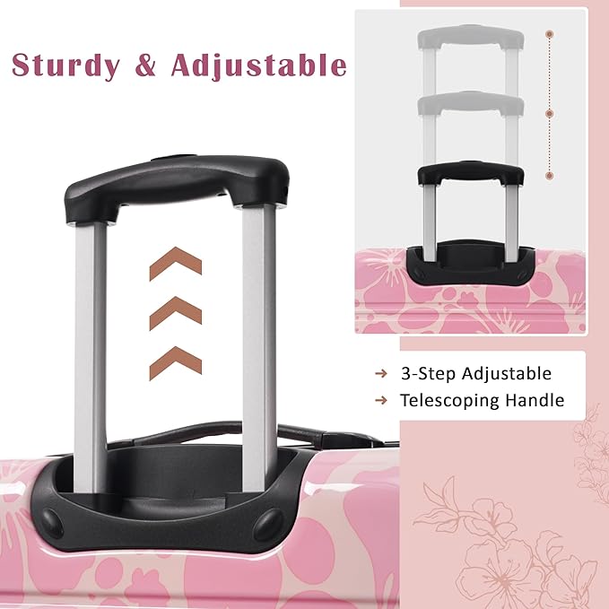 Luggage Sets 3 Piece Durable Suitcase Set with Spinner Wheels, 3 Pcs Hardside Lightweight luggage with TSA Lock, Large Checked Travel Suitcases