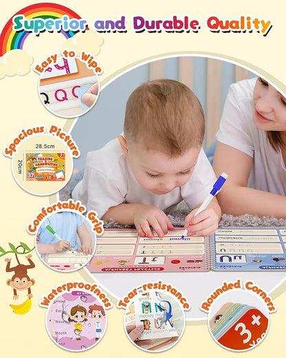 Preschool Learning Activities, 37 Themes Tracing Activity Books Ages 3-8, Toddler Handwriting Practice, Letter Tracing, Kindergarten Workbooks, Travel Game for Trip, Christmas Birthday Gifts