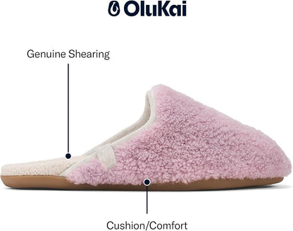 OLUKAI Hale Mule Women's Slipper, Women's Slip-On Shoes, Genuine Shearling with Fleece Lining, Wet Grip Soles for Inside & Outside Wear, Cute & Ultra-Soft Comfort Fit