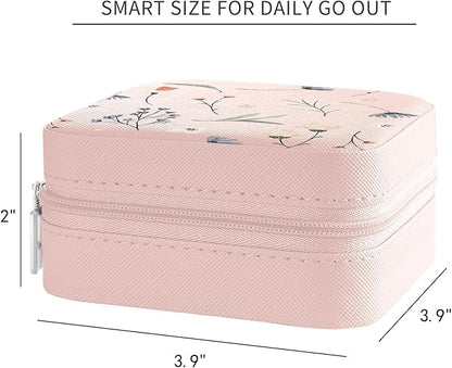 MAYCARI Jewelry Box with Cute Flowers Dandelion Pattern Design, PU Leather Jewelry Travel Organizer Case-Rings/Earrings/Necklace Storage Box for Women Birthday Mom Friends Her Bridesmaids Girls s