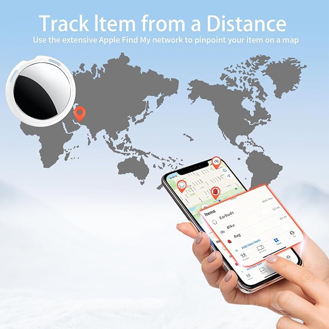 Tracker Tags 4 Pack [Apple MFi Certified] Pair with Apple Find My(iOS Only) Air Smart Bluetoot Tracking Tags Key Item Finder Locator Waterproof Worldwide Tracker for Pets Wallet Backpack Dogs Luggage