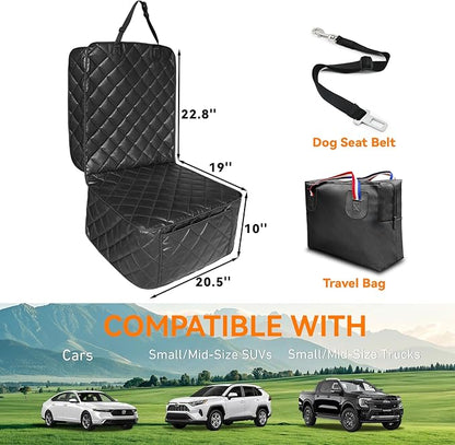Car Front Seat Cover for Dogs, Waterproof PU Leather Car Seat Protector for Pets & Kids,Nonslip Scratchproof Front Passenger seat Covers Fits for Most Cars, Trucks, SUVs