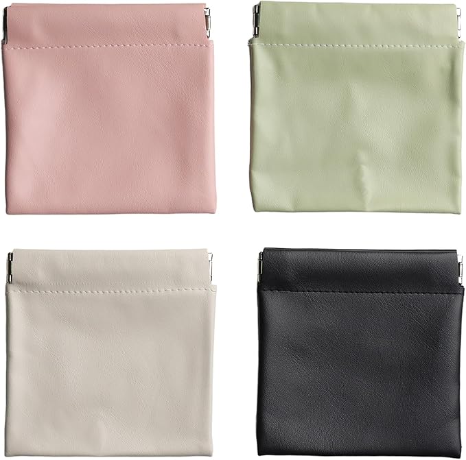 4 PCS Small Makeup Bag for Purse, Mini Cosmetic Bags for Women, Portable Travel Toiletry Pouch Organizer, Coin Purse and Lipstick Storage Bags for Handbag or Travel