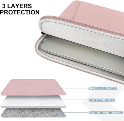 Laptop Sleeve Bag 13.3 inch, Shockproof Protective Computer Cover with Accessories Pocket, Portable Laptop Case Compatible with MacBook Air/Pro 13-13.3 inch, Compatible for MacBook Pro 14 inch, Pink