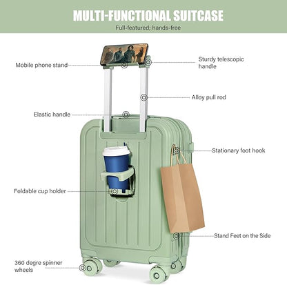 Luggage Sets 2 Piece Top Opening PC Hardside Suitcase with Spinner Wheel TSA Luggage(pink)