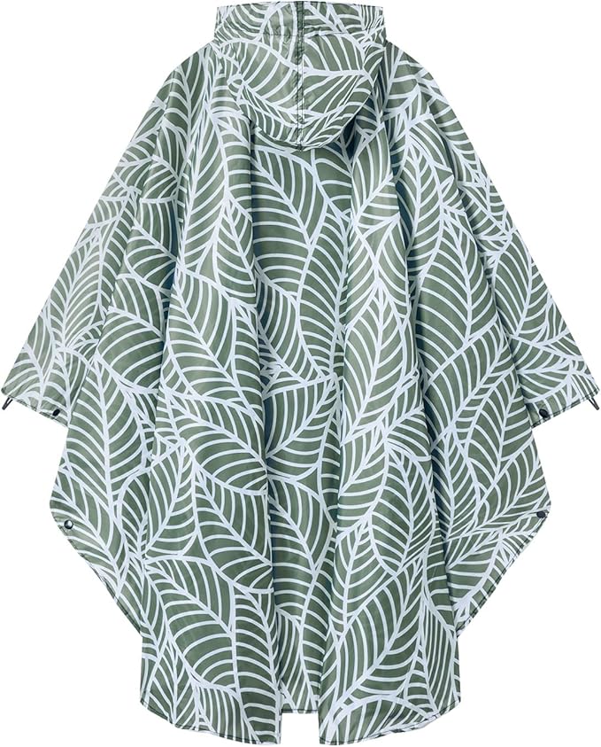 Hooded Rain Ponchos for Adult - Rain Coat and Rain Jacket with Waterproof Pocket and Zipper