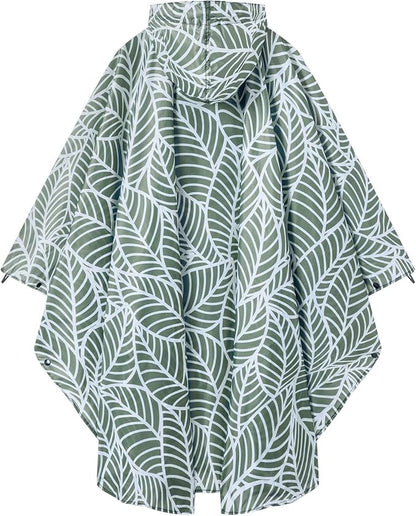 Hooded Rain Ponchos for Adult - Rain Coat and Rain Jacket with Waterproof Pocket and Zipper