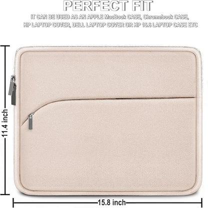 Laptop Case 15.6 inch, Durable Portable Monitor Protective Cover with Front Pocket, Traveling Laptop Sleeve Compatible for HP, Dell, Asus, Lenovo, Light Pink